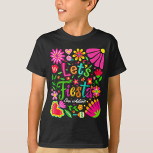 Let's fiesta san antonio floral funny cinco de T-Shirt