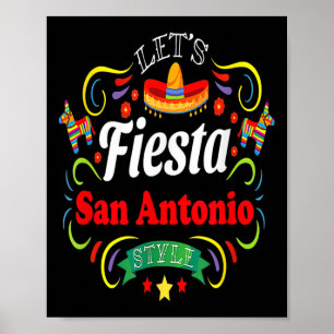Let's Fiesta Shirt Drinking Party San Antonio Cinc Poster