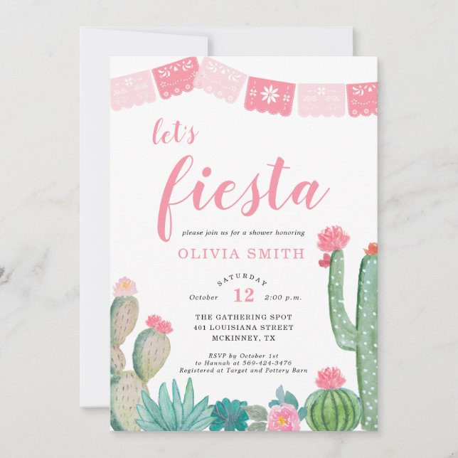 Let's Fiesta Shower Invitation (Front)