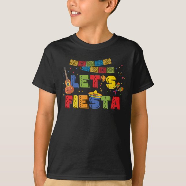 Let's Fiesta T-Shirt Mexican Cinco De Mayo Party (Front)