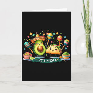 Let's Fiesta Taco Avocado Funny Cinco De Mayo Mexi Card