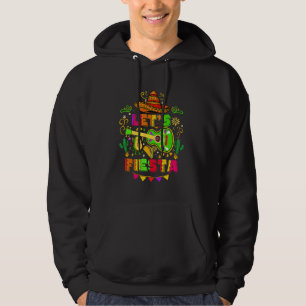 Lets Fiesta Taco Guitar Avocado Sombrero Cinco De  Hoodie
