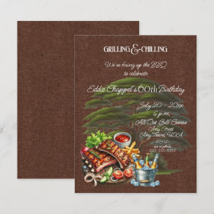 Let's Fire Up the Grille 60th Birthday Invitation