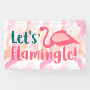 Let's Flamingale with Flamingo Birds  pink   Banner