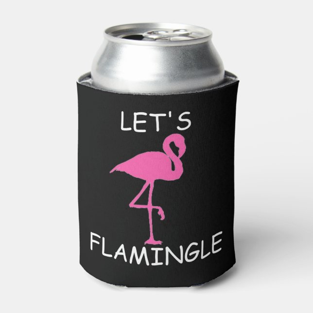 let's flamingle bachelorette can cooler party (Can Front)