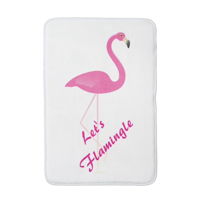 Let's Flamingle Bath Matt Mat (Front Vertical)
