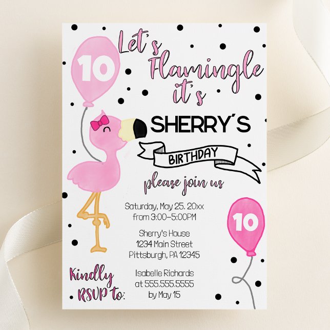 Let's Flamingle Flamingo Birthday Party Invitation (Creator Uploaded)