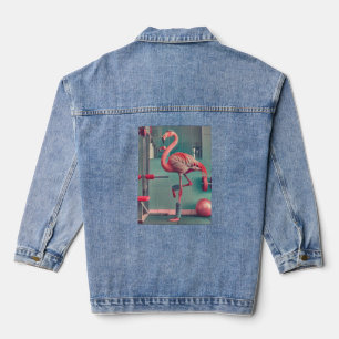 Let's Flamingle - Flamingo Wear - Gym Workout Denim Jacket