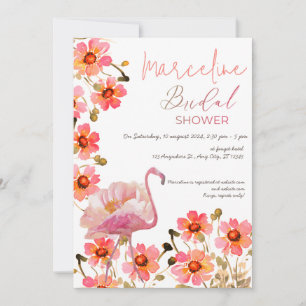 Let's Flamingle Floral Bridal Shower Invitation
