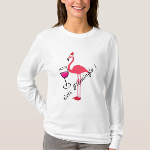 Lets Flamingle Funny Flamingo Christmas Cocktails T-Shirt