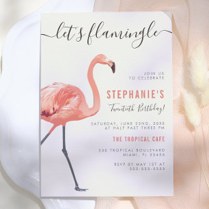 Let's Flamingle   Modern Flamingo Birthday Party Invitation