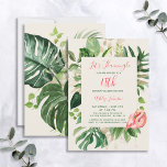 Let's Flamingle Pink 18th Tropical Birthday Party Invitation<br><div class="desc">The perfect invitation for a fun, elegant 18th birthday party, this "Let's Flamingle" design features a beautiful gold and green tropical watercolor motif, embellished with a beautiful flamingo. With pink and green text in both hand lettered script and modern sans serif typography, you can CHANGE THE YEAR to any year...</div>