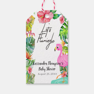 Let's Flamingle Tropical Baby Shower Gift Tag