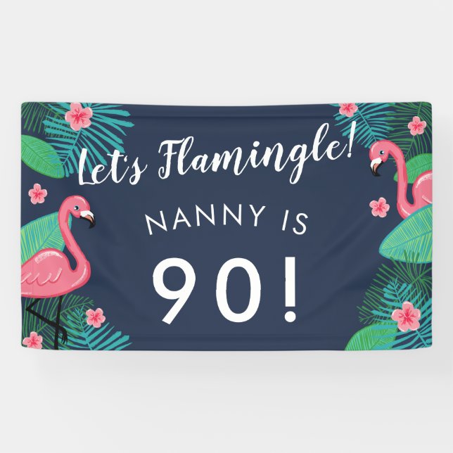 Let's Flamingle! - Tropical Birthday Party Banner (Horizontal)