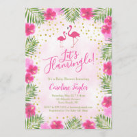 Let's Flamingle Tropical Pink Floral Baby Shower