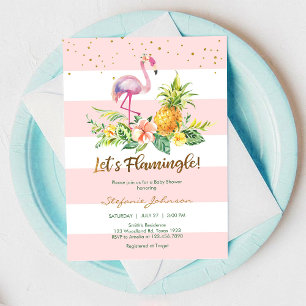 Let's Flamingo Baby Shower Invitation