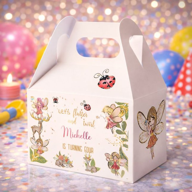 Let's flutter and twirl, fairy garden birthday favor box (Creator Uploaded)