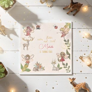 Let's flutter and twirl, fairy garden birthday napkin