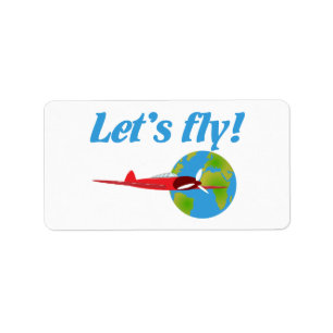 Let's fly label