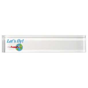 Let's fly nameplate