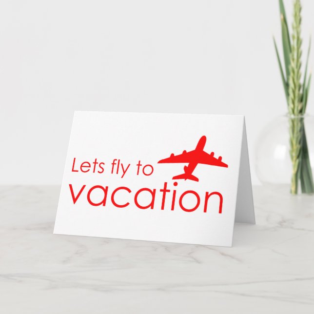 Lets fly to vacation holiday card (Front)