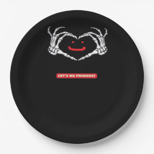 Let's Friends! Classic Skeleton Hands Heart Paper Plate