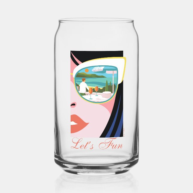 Let's Fun - The White Lotus Can Glass (Front)