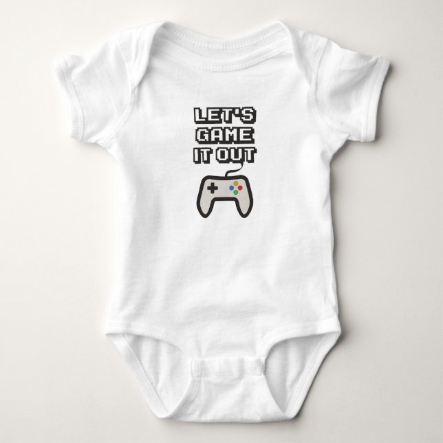 Let's game it out baby bodysuit (Front)