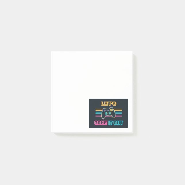 Let's game it out - Retro style Post-it Notes (Front)