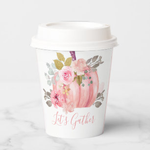 Let's Gather Friendsgiving Pumpkin Peony Paper Cup
