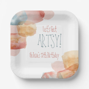 Let's Get Artsy! Watercolor Paint, Art Birthday Paper Plate