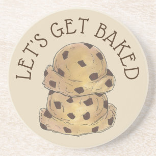 Let's Get Baked Chocolate Chip Cookie Dough Foodie Coaster
