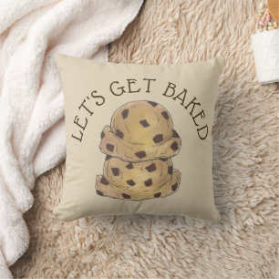 Let's Get Baked Chocolate Chip Cookie Dough Foodie Throw Pillow