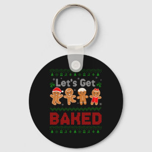 Lets Get Baked Cookie Baking Team Gingerbread Chri Keychain