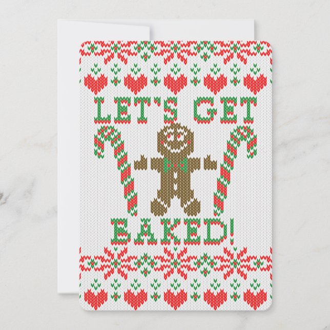 Let's Get Baked The Gingerbread Cookie Says Invitation (Front)