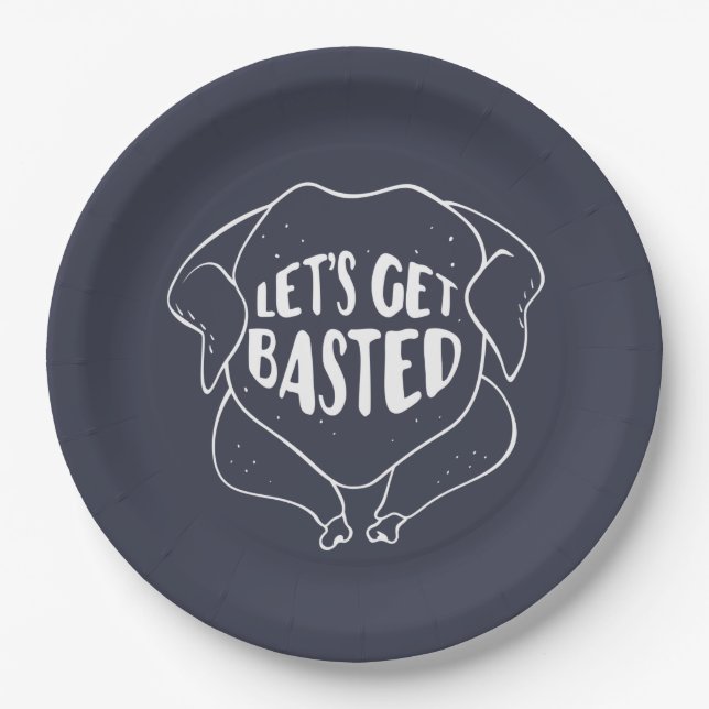 Let's Get Based Friendsgiving Napkins Paper Plate (Front)