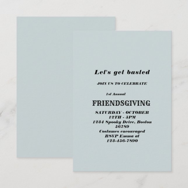 Let's Get Basted | Friendsgiving invitation (Front/Back)
