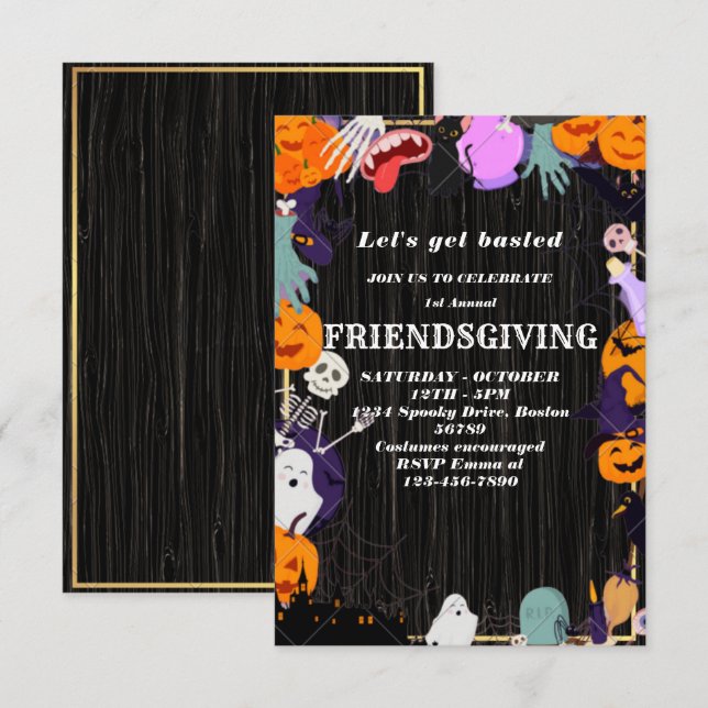 Let's Get Basted | Friendsgiving invitation (Front/Back)