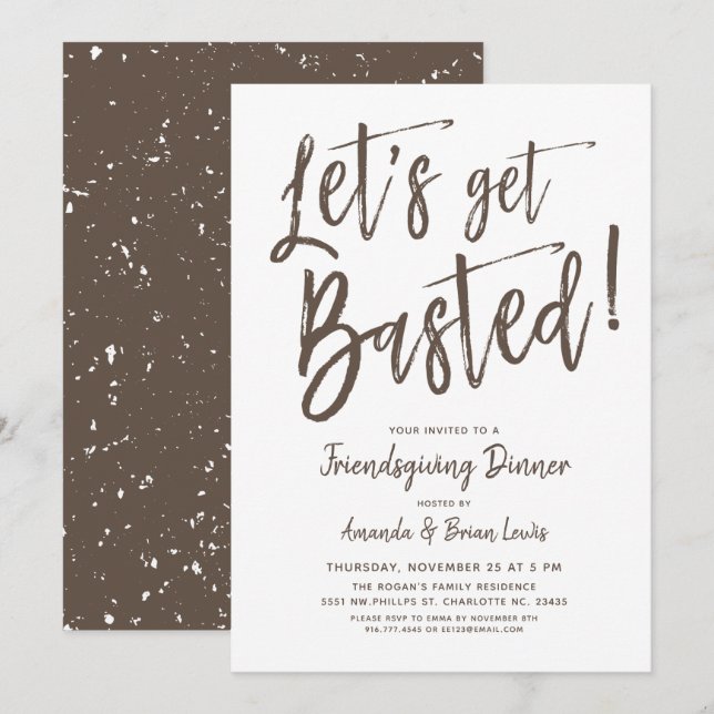 Let's get basted | Friendsgiving Party Invitation (Front/Back)
