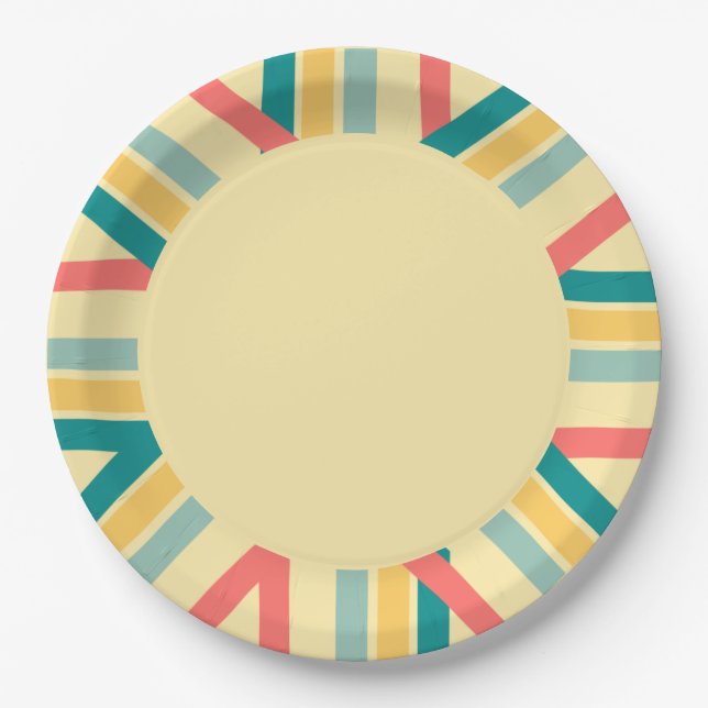 Let's Get Beachy multicolored Paper Plate (Front)