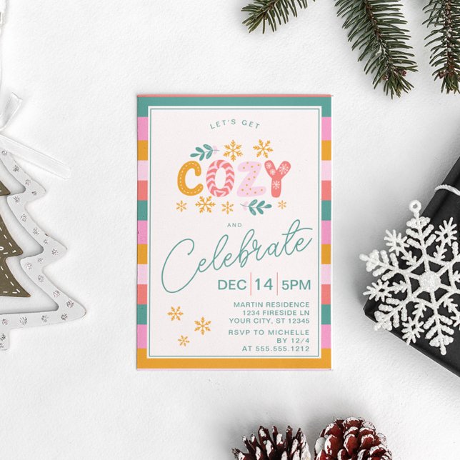 Let's Get Cozy Christmas Holiday Celebration  Invitation (Creator Uploaded)