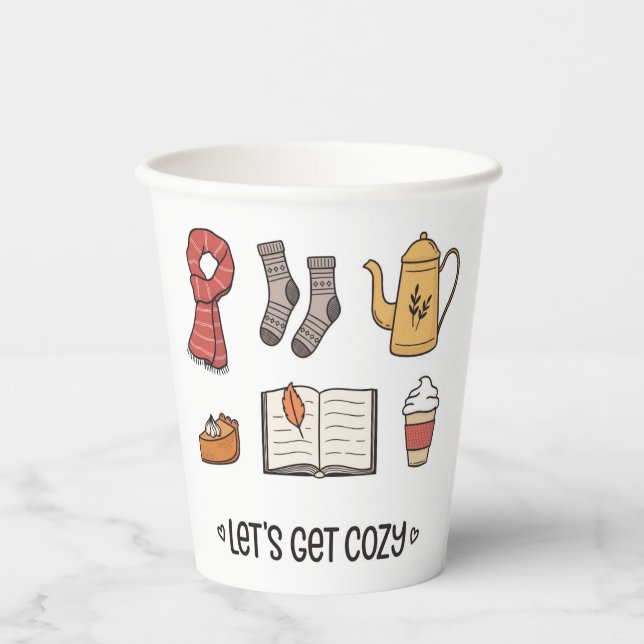 Let's Get Cozy Paper Cups (Front)
