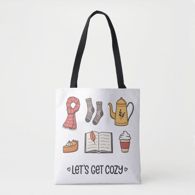 Let's Get Cozy Tote Bag (Front)