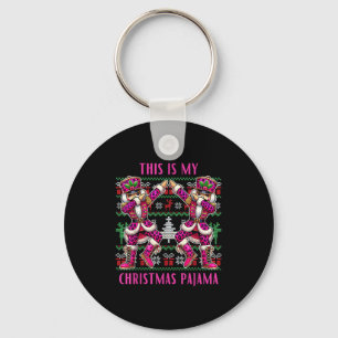 Let's Get Crackin' Funny Nutcracker Xmas Women Gir Keychain