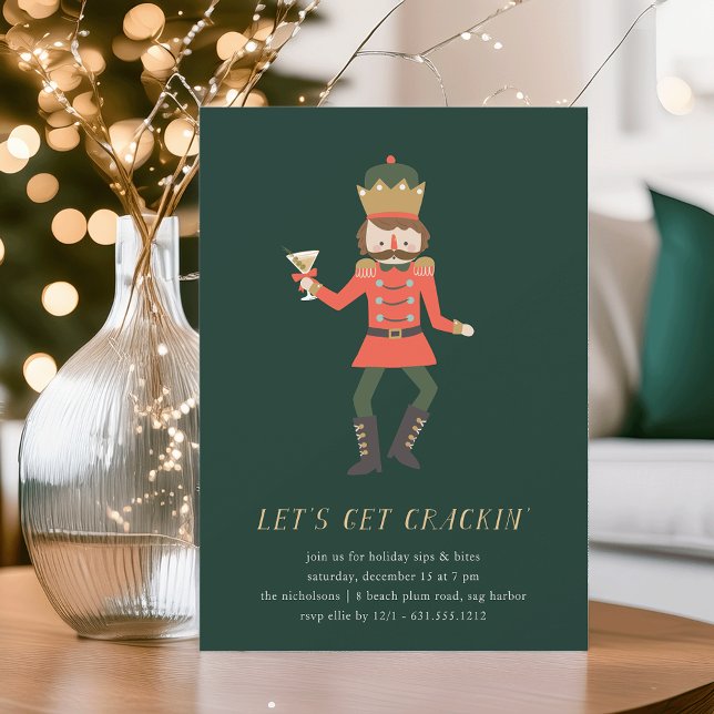 "Let's Get Crackin" Nutcracker Holiday Party Invitation (Creator Uploaded)