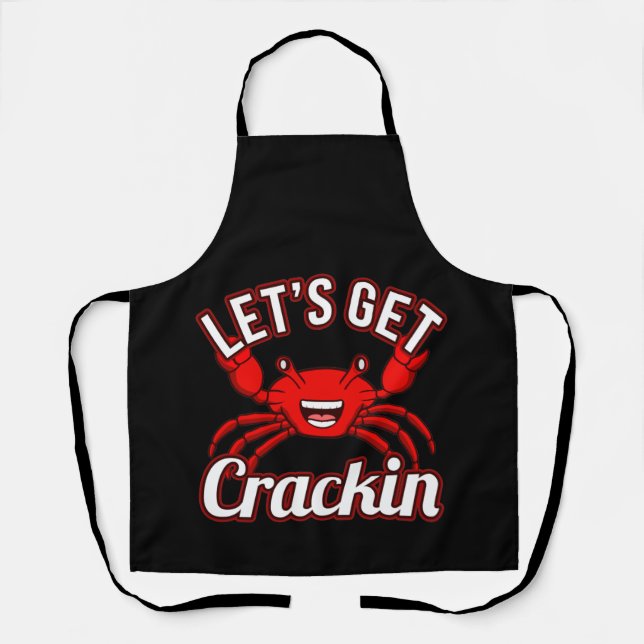 Let's Get Crackin Seafood Crabbing Crab Lobster Apron (Front)
