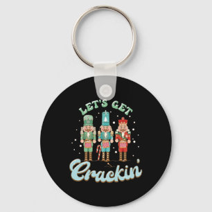 Lets Get Crackin Three Nutcrackers Christmas Teach Keychain