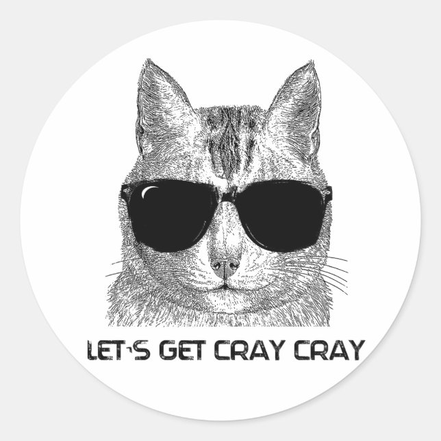 Let's Get Cray Cray Classic Round Sticker (Front)