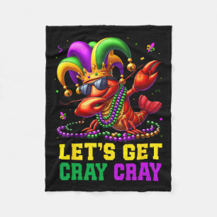 Let's Get Cray Cray Crawfish Costume Boys Men Mard Fleece Blanket