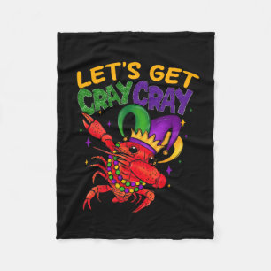 Let's Get Cray Cray Crawfish Costume Boys Men Mard Fleece Blanket